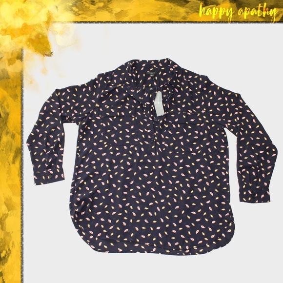 Ann Taylor Tops - Ann Taylor Petites Navy Petal Tunic NWT